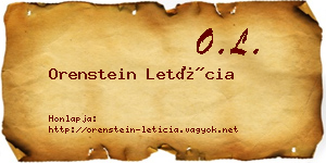Orenstein Letícia névjegykártya